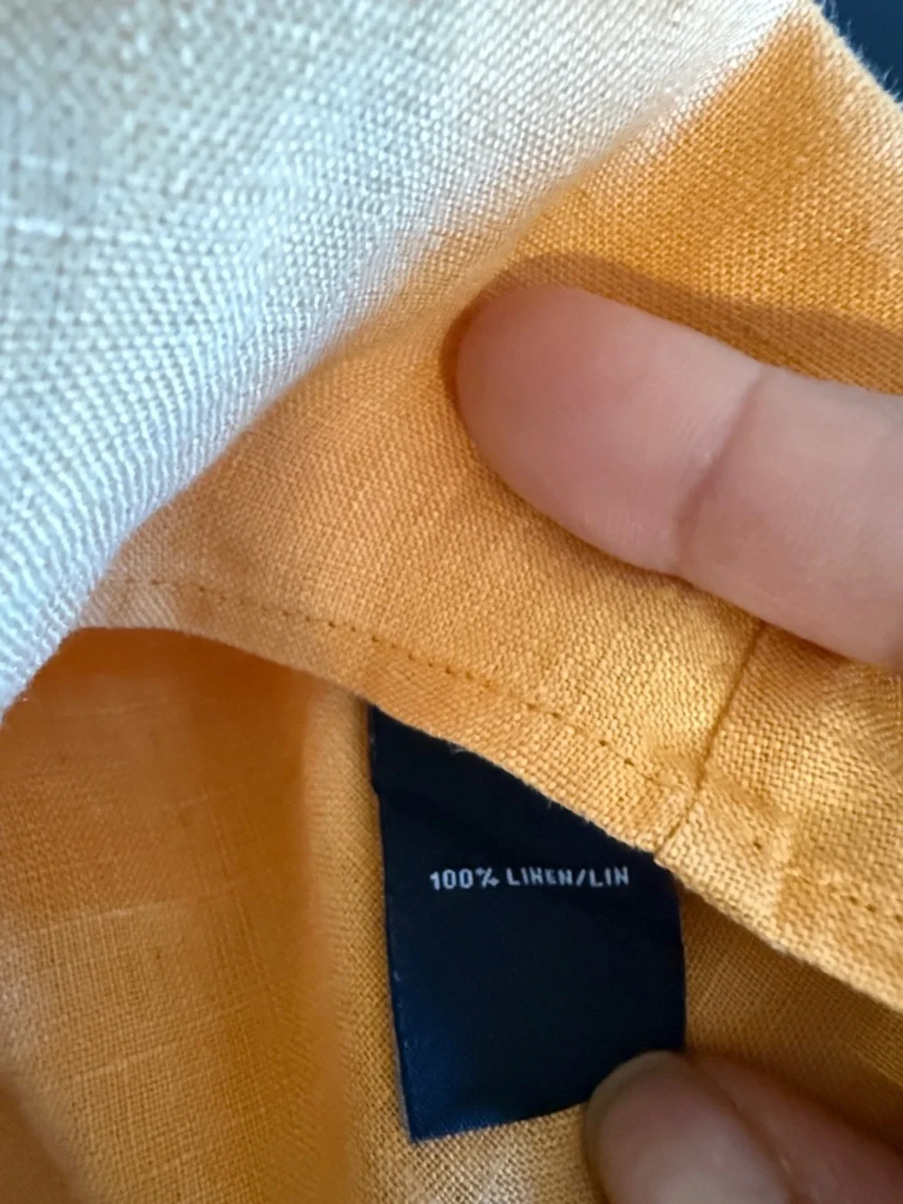 Lafayette 148 New York 100%Linen Button Front Shirt Orange Size 12 Relaxed Fit - Picture 14 of 17